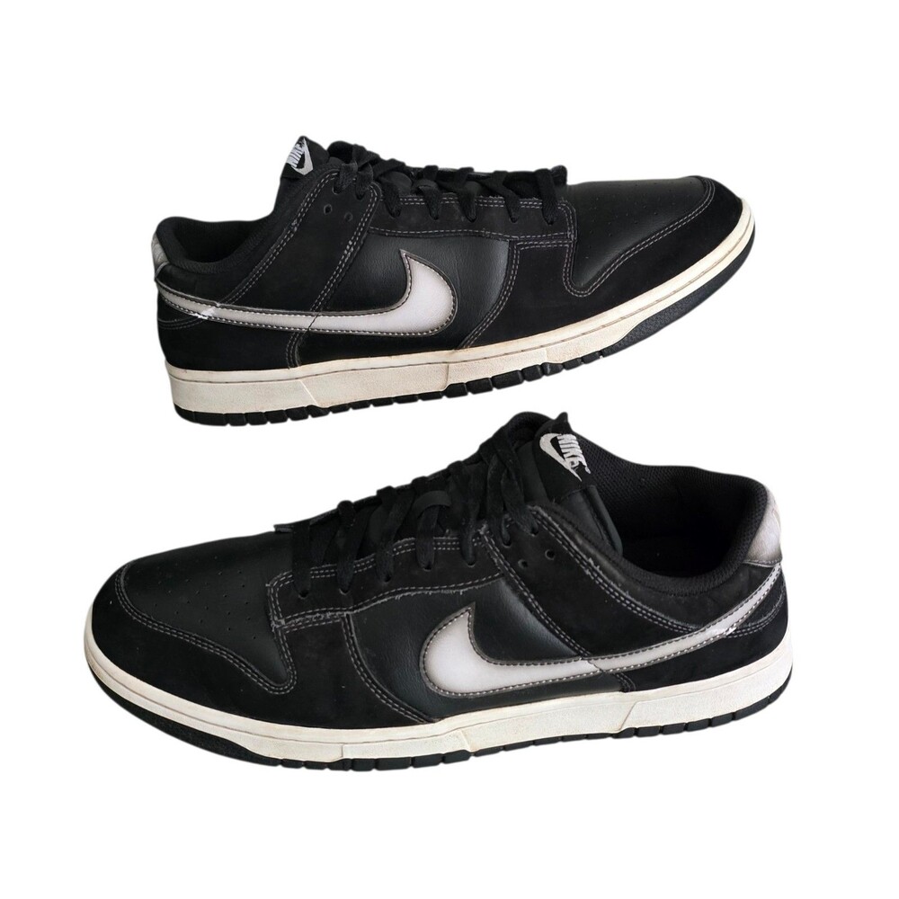 Nike Dunk Low Airbrush Shoes Mens Size 13 Black White Sneakers FD6923 001